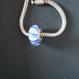 Pandora blue swirl charm